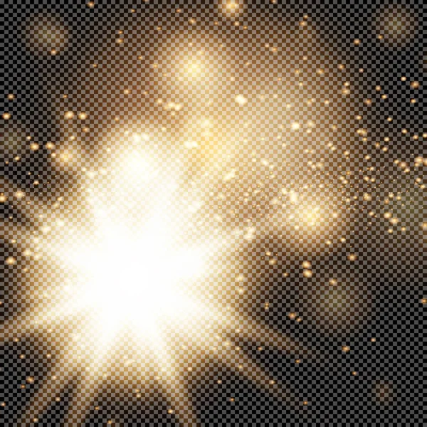 Блестящая Векторная Звезда Блеск Золотой Пыли Яркие Декорации Фона Векторная — стоковый вектор