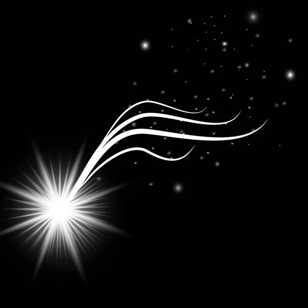 Estrella Brillante Fugaz Resplandor Polvo Vía Láctea Estrellas Sobre Fondo — Archivo Imágenes Vectoriales