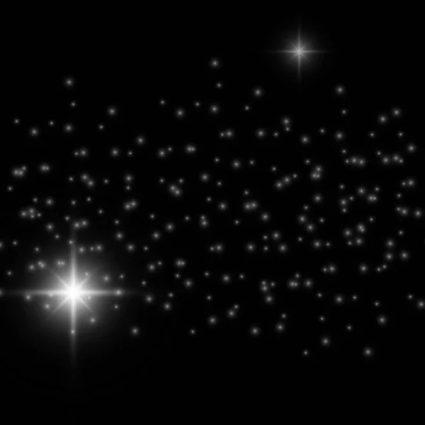 Silver Universum Glödande Stjärnor Effekt Explosion Och Damm Särskild Effekt — Stock vektor