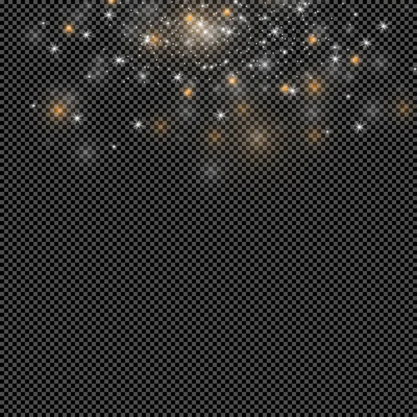 Wirkung Glühender Sterne Explosion Und Staub Besondere Wirkung Auf Transparentem — Stockvektor