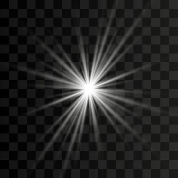 Effet Spécial Une Étoile Brillante Flash Explosion Sur Fond Transparent — Image vectorielle