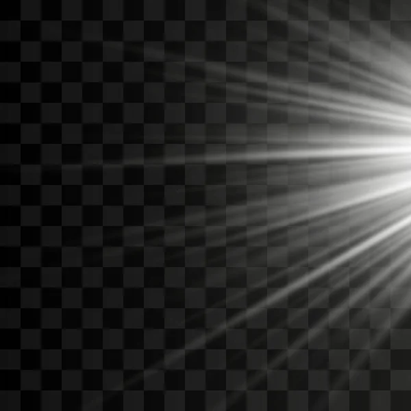 Сонячне Світло Вибухає Світловим Ефектом Сонячні Промені Променями Ізольовані Прозорому — стоковий вектор