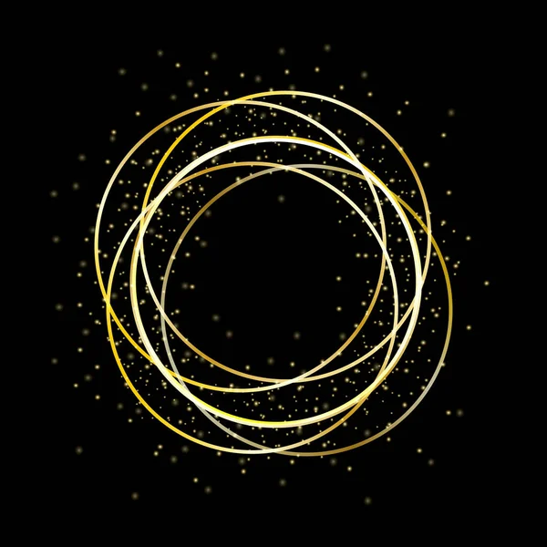 Zářivé Částečky Vílího Prachu Žlutý Prach Žluté Jiskry Zlaté Hvězdy — Stockový vektor