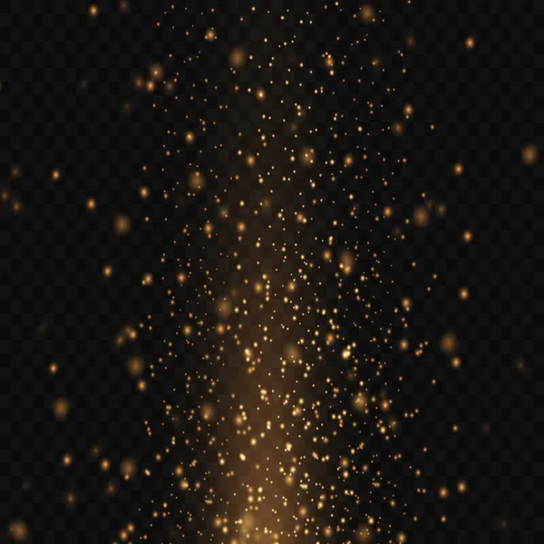 Легке Золоте Сонячне Світло Блискітками Або Частинками Пилу Прозорому Фоні — стоковий вектор