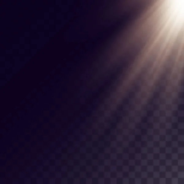 Rayons Lumière Soleil Rayons Une Étoile Brillante Isolés Sur Fond — Image vectorielle