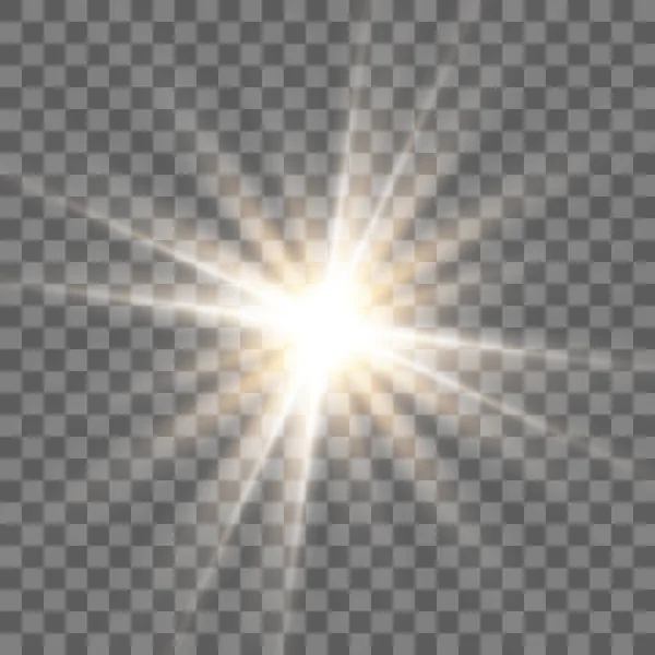 Speciální Efekt Jasné Hvězdy Záblesku Exploze Průhledném Pozadí Efekt Pro — Stockový vektor