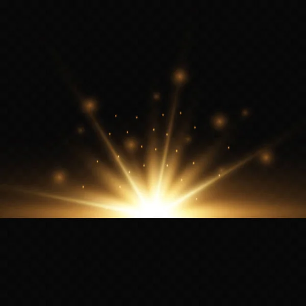 明亮的恒星的特效 闪耀的火花 在透明的背景上的灰尘 视频效果 Bokeh — 图库矢量图片