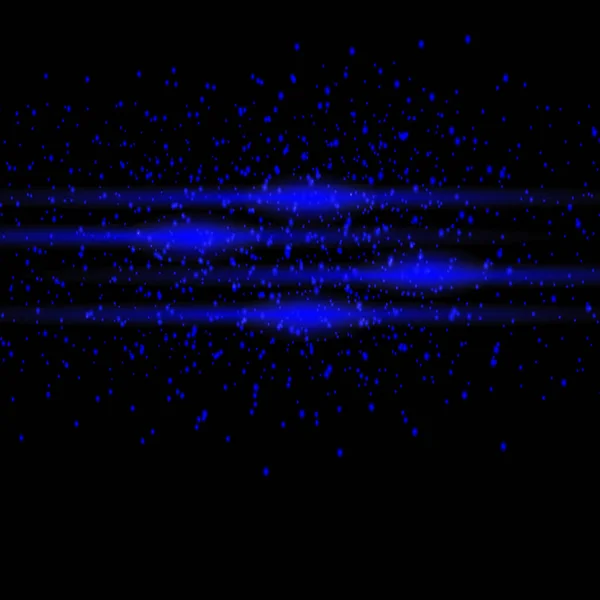 Beautiful Bright Horizontal Highlight Blue Flower Explosion Effect Black Background — Stock Vector