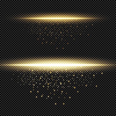 Şeffaf arkaplanda parlayan ışık patlaması. Vektör illüstrasyon ışık efekti dekoru. Parlak yıldız. Şeffaf parlak güneş, parlak alev. Ortadaki canlı flaş