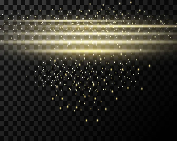 Bokeh Van Licht Goud Glitter Achtergrond Transparantie Vector Illustratie Gloeiende — Stockvector