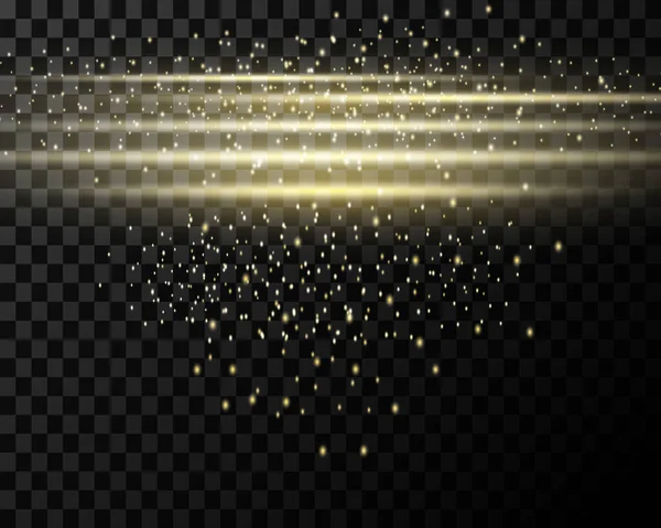 Bokeh Von Hellem Gold Glitzert Auf Hintergrund Transparenz Vektor Illustration — Stockvektor