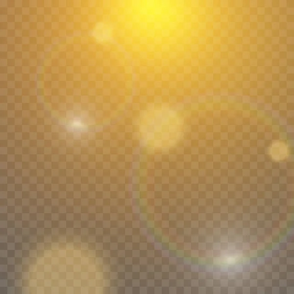 ベクトル透明太陽光特殊レンズフラッシュライト効果 フロントサンレンズフラッシュ 輝きの光の中でベクトルブラー — ストックベクタ