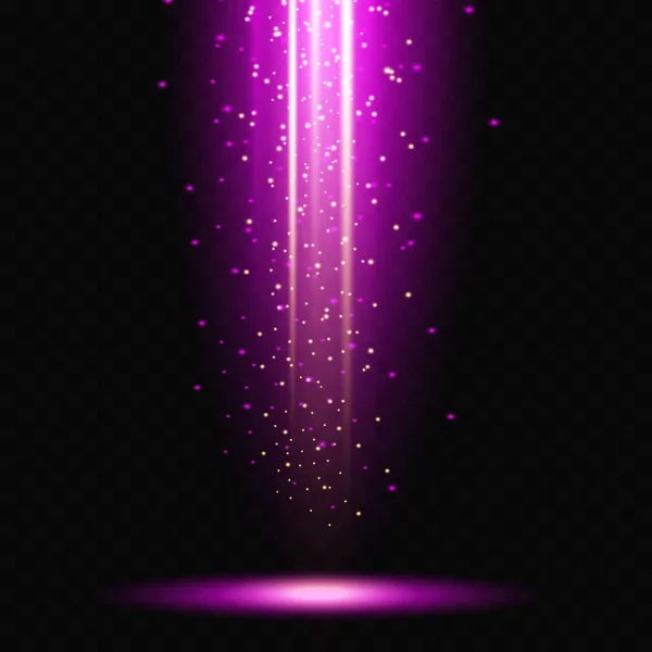 Projecteur Violet Éclairage Lumineux Avec Projecteurs Scène Avec Conduit Violet — Image vectorielle