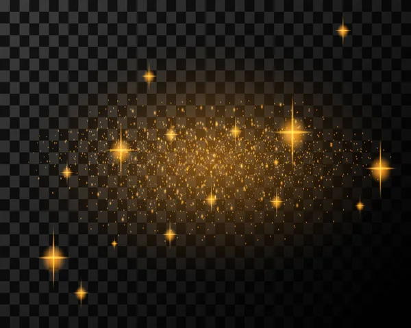 Hermosas Estrellas Cielo Explosión Estelar Fuegos Artificiales Partículas Polvo Fino — Vector de stock