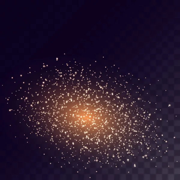 Jasné Světlo Výbuchu Hvězdy Bokeh Krásné Malé Částečky Prachu Třpytu — Stockový vektor