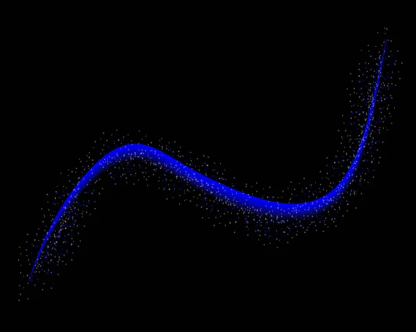 Dynamic Blue Lines Waves Bokeh Glow Effect Ash Dust Blensk —  Vetores de Stock
