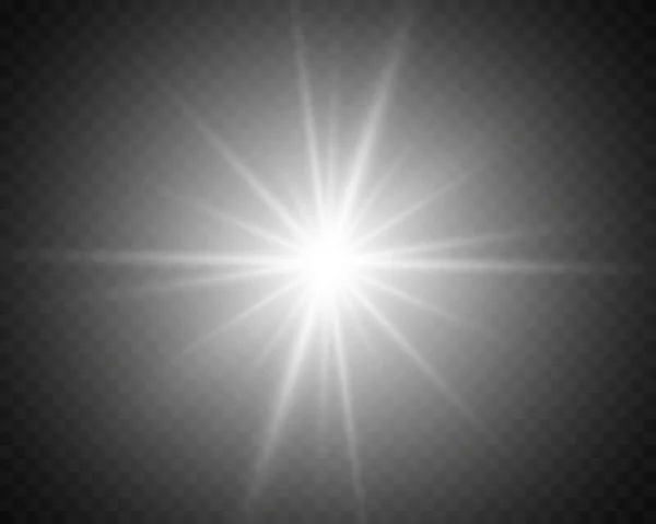 Bright Glowing Circle Light Burst Star Explosion Transparent Background Bright — Vettoriale Stock