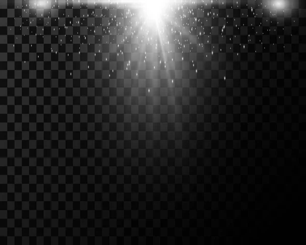 Silver Glowing Effects Glare Dust Isolated Transparent Background Glow Light — Vettoriale Stock