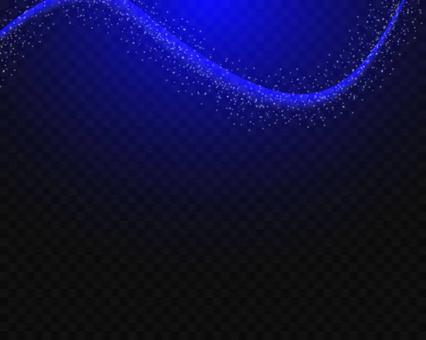 Dynamic Blue Lines Waves Bokeh Glow Effect Ash Dust Blensk — Vector de stock