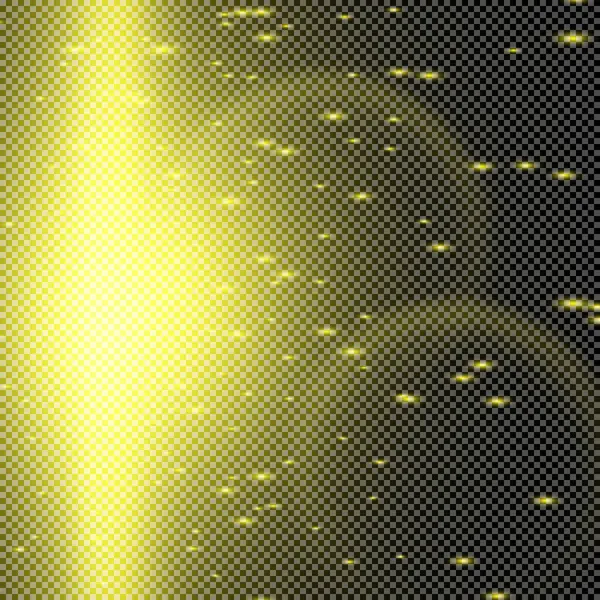 Set Yellow Glowing Effects Glare Dust Isolated Transparent Background — Stockvektor