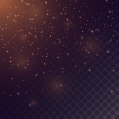 Parlayan güzel efektler, şeffaf arka planda izole edilmiş parıltı ve toz. Parlak ışık efekti.