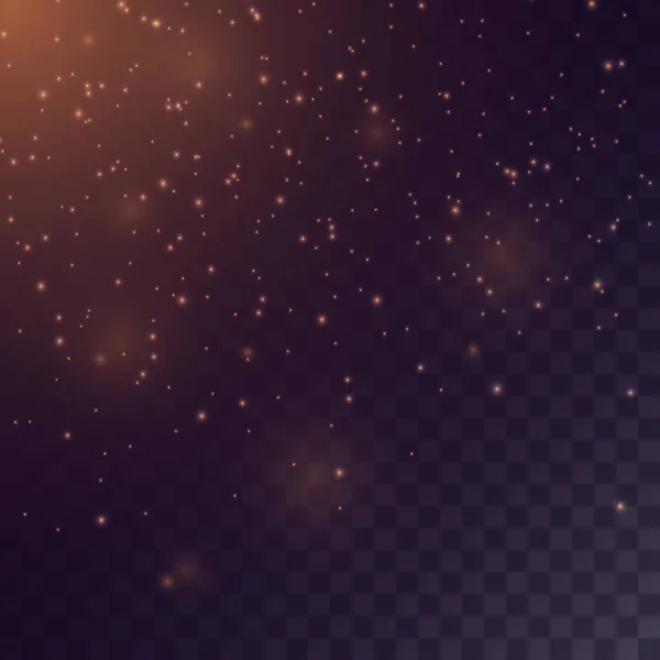 Красиві Сяючі Спалахи Відблиски Пил Ізольовані Прозорому Фоні Світловий Ефект — стоковий вектор