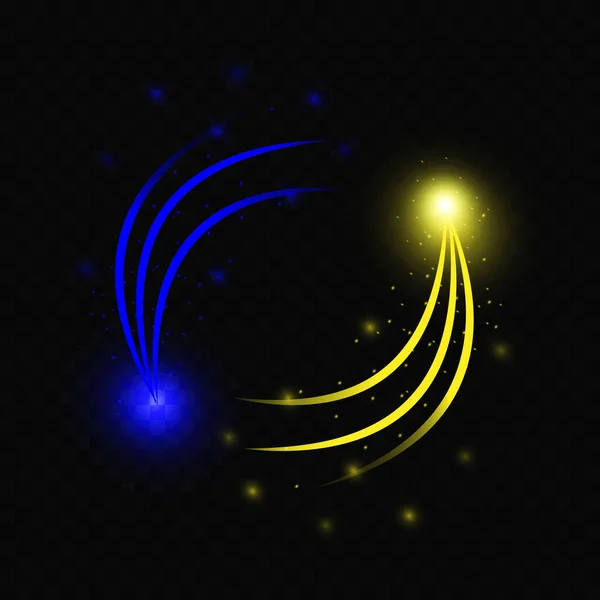 Lesklý Hvězdný Prach Kruh Světel Hvězdy Průhledném Pozadí Grafický Koncept — Stockový vektor