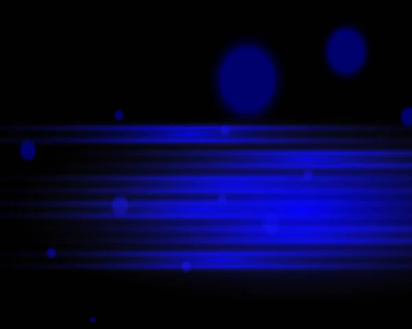Bright Glowing Blue Neon Lines Rays Highlights Dust Black Background — Stockvektor
