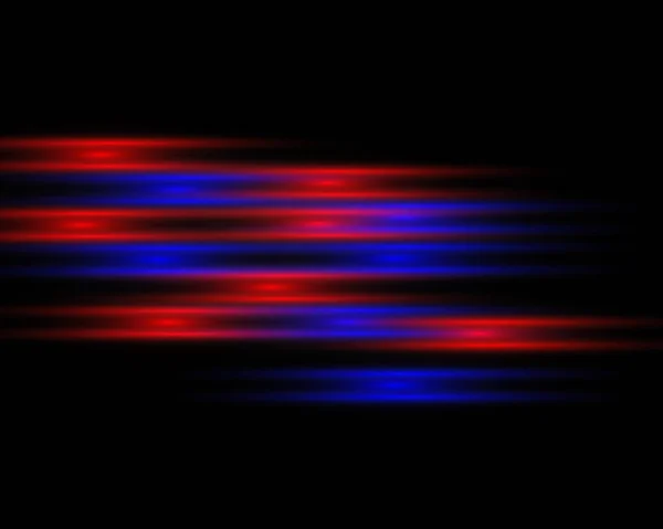 Bright Blue Red Neon Glowing Lines Rays Isolated Black Background — 스톡 벡터