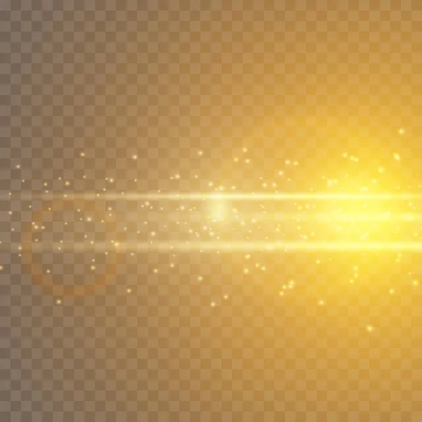 Яркие Солнечные Лучи Света Вспышка Света Бликами Отражение Света Прозрачном — стоковый вектор