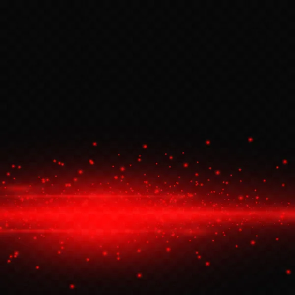 Knallroter Lichtblitz Explosion Auf Transparentem Hintergrund Farbvektorabbildung Abstrakte Laserstrahlen Aus — Stockvektor