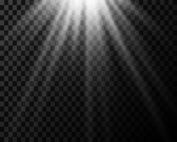 Bright Beams Star Light Spotlights Transparent Background — Vector de stock