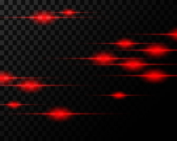 Beautiful Red Flashes Glowing Lines Rays Isolated Transparent Background — Διανυσματικό Αρχείο