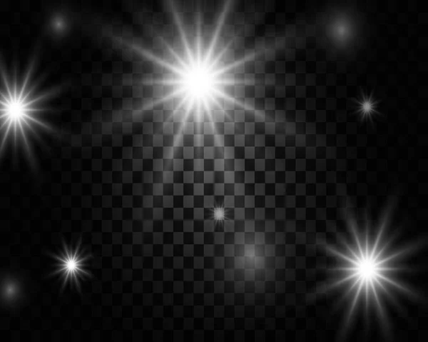 Bright Explosion Star Flash Light Rays Transparent Background Vector Illustration — 스톡 벡터