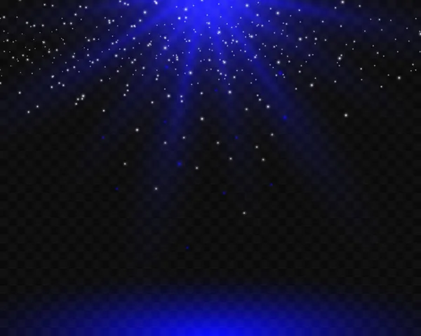 Efecto Luz Brillante Azul Vectorial Polvo Fundido Luz Azul Aislada — Vector de stock