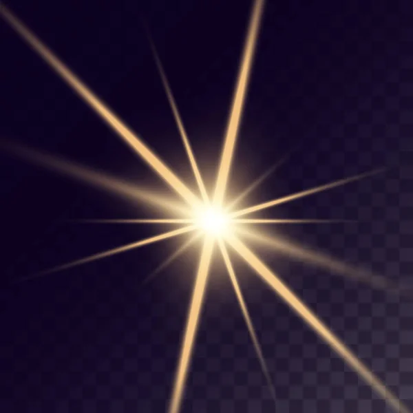 Luminosité Jaune Isolé Blanc Transparent Jeu Effet Lumière Éclat Lentille — Image vectorielle