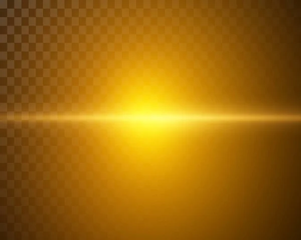 線とスポットライト付きの太陽フレア 効果が上がってる カラフルなグレア 透明な背景で 光の爆発 ベクターイラスト — ストックベクタ