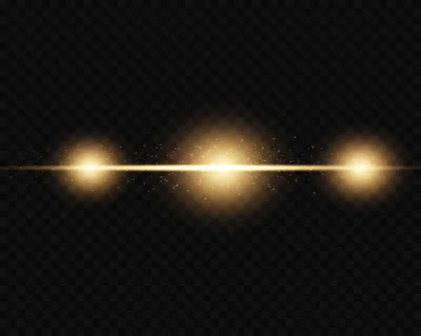 Des Reflets Horizontaux Jaunes Rayons Laser Faisceaux Lumière Horizontaux Belle — Image vectorielle