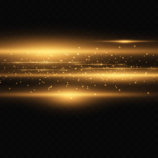 ベクトルゴールデンライト特殊効果 透明感のある背景にストライプを輝く — ストックベクタ