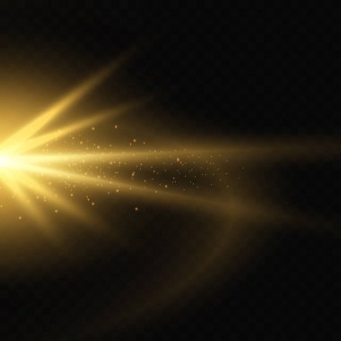 Parlak ışık efekti. Yıldız patlaması. Toz etkisi. Şeffaf bir arkaplanda. Görüntü.