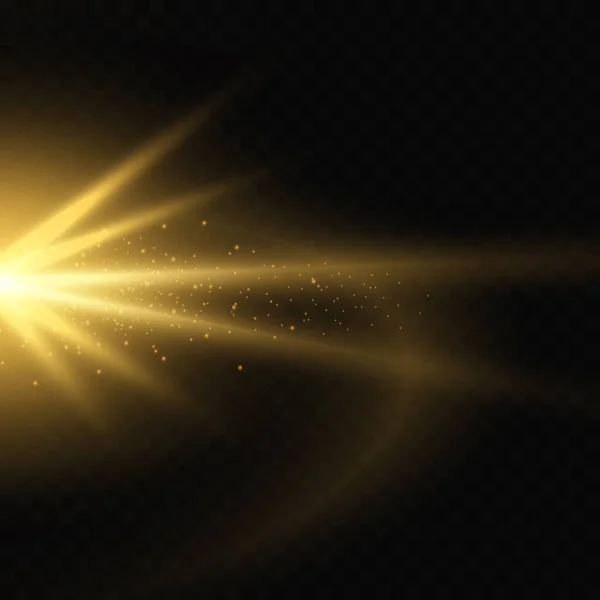 Λάμψη Φωτός Αστέρια Έκρηξη Φαινόμενο Σκόνης Ένα Διαφανές Φόντο Εικονογράφηση — Διανυσματικό Αρχείο