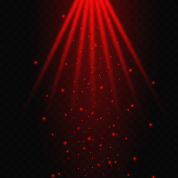 Rood Gloeiend Licht Effect Transparante Achtergrond Decoratie Met Verblindend Effect — Stockvector