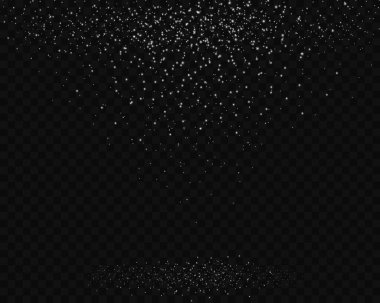 Peri tozu kıvılcımları ve beyaz yıldızlar özel bir ışıkla parlıyor. Parıldayan sihirli toz parçacıkları. Toz kıvılcımları. Noel soyut stil ışık efekti. Tozlu bir ışık parıltısı.