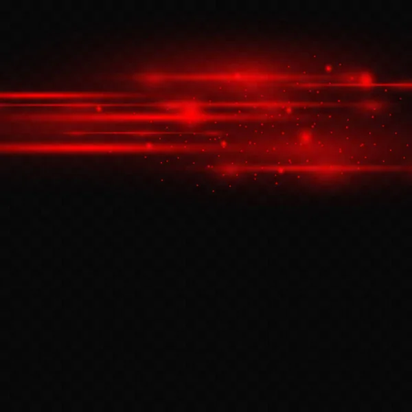 Красные Неоновые Линии Взрыв Пыли Прожектор Видеостудия Прозрачном Фоне — стоковый вектор