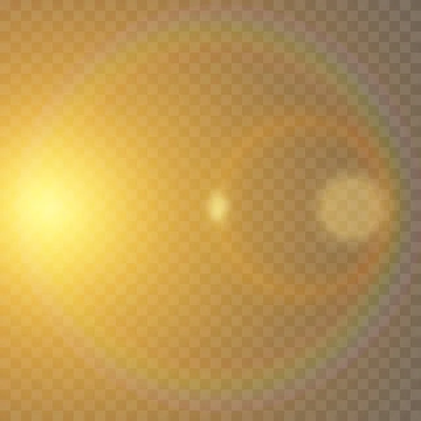 Επίδραση Του Ήλιου Φως Μέσα Από Φακό Λάμψη Ένα Διαφανές — Διανυσματικό Αρχείο