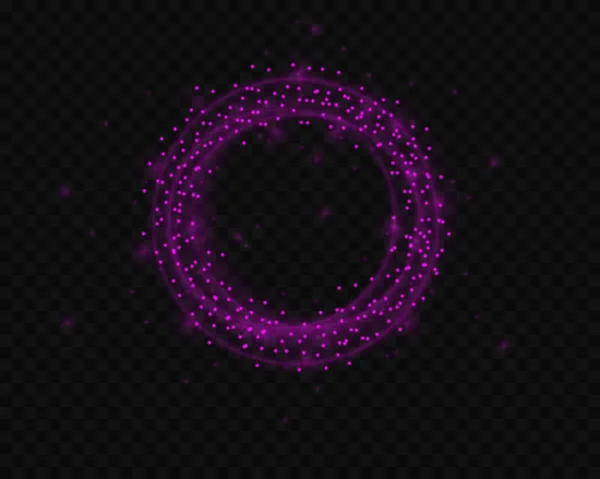 Fond Particules Poussière Violette Avec Lumière Sur Fond Transparent — Image vectorielle