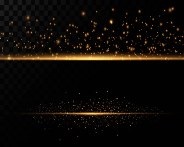 Hintergrund Von Staubpartikeln Mit Licht Helle Sternenblitze Auf Transparentem Hintergrund — Stockvektor