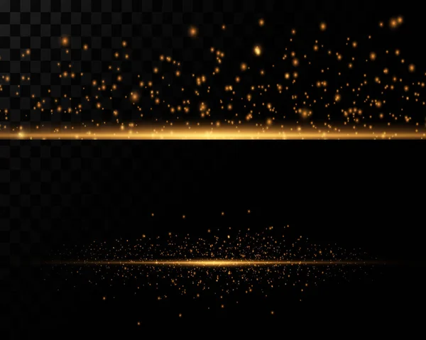 Background Dust Particles Light Bright Flashes Stars Transparent Background Vector — Stok Vektör