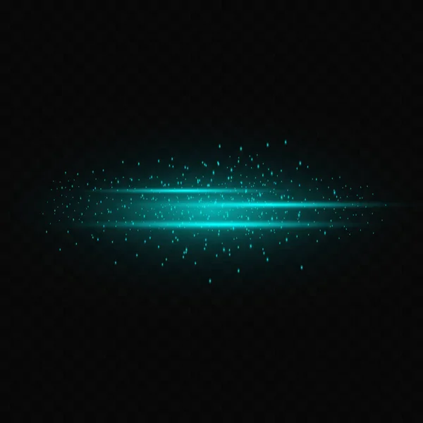 Beautiful Blue Neon Flash Laser Beams Bright Light Beams Glitter — Stockvector