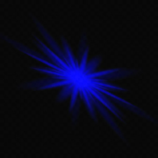 Éclat Lumineux Néon Une Étoile Explosion Lumière Avec Paillettes Poussière — Image vectorielle